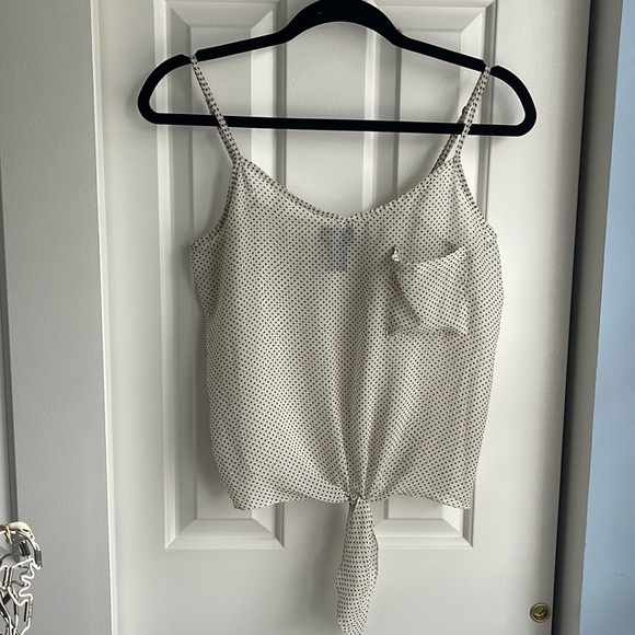 Sheer polka dot tie front crop top - Picture 3 of 5